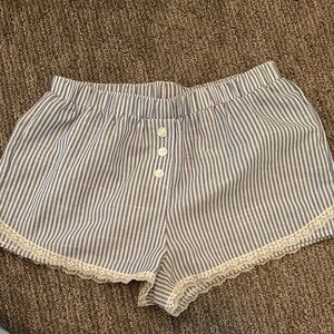 Striped pajama shorts